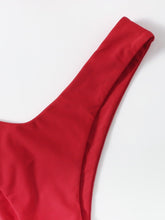 Load image into Gallery viewer, Solid Tie  Bikini Padded Bra High Leg Bandage Push Up Bikini Set Brazilian Swimsuit Women Swimwear Rib Bikini Set High Cut Spaghetti Strap Two Piece Swimsuit Bathing Suit
