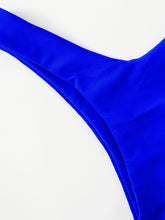Load image into Gallery viewer, Solid Tie  Bikini Padded Bra High Leg Bandage Push Up Bikini Set Brazilian Swimsuit Women Swimwear Rib Bikini Set High Cut Spaghetti Strap Two Piece Swimsuit Bathing Suit
