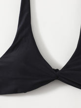 Load image into Gallery viewer, Solid Tie  Bikini Padded Bra High Leg Bandage Push Up Bikini Set Brazilian Swimsuit Women Swimwear Rib Bikini Set High Cut Spaghetti Strap Two Piece Swimsuit Bathing Suit
