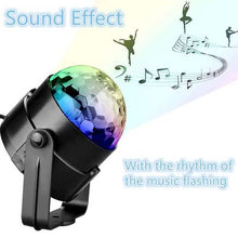 Load image into Gallery viewer, Sound Activated Rotating Disco Ball Party Lights Strobe Light
