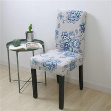 Load image into Gallery viewer, Spandex Chair Covers Printed Dining Room Stretch Seat Cover Chair Protective Case for Restaurant Banquet Kitchen Hotel  Stretch Spandex Removable Washable Dining Chair Protector
