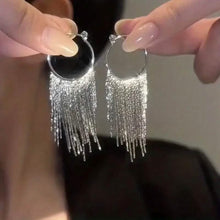 Load image into Gallery viewer, Sparkling Tassel Design Dangle Earrings
