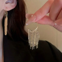 Load image into Gallery viewer, Sparkling Tassel Design Dangle Earrings
