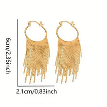 Load image into Gallery viewer, Sparkling Tassel Design Dangle Earrings
