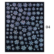 Load image into Gallery viewer, Sparkly Gold Bronzing Christmas 3D Snowflake Nail Stickers Colorful Sliver Glitter Xmas Elk Deer Socks Transfer Foil For Nails Snowflake Nail Art Stickers Decals Christmas Nail 3D Self Adhesive Nail Stickers for Acrylic Nails Snowflake Winter Slider

