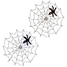 Load image into Gallery viewer, Spider Web Light with Hairy Spider 70LED Battery Powered Remote Control 8 Lighting Modes
