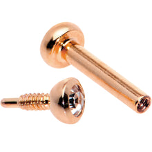 Load image into Gallery viewer, Clear 2mm Gem Rose Gold Tone Internally Threaded Cartilage Earring

