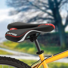 Load image into Gallery viewer, Sport Bicycle Saddle Soft Shock Absorbing Hollow Bike Cushion Road Cycling Sponge Comfortable Bicycle Seat Most Comfortable Bicycle Saddle Shock Absorber Waterproof Suitable For Fitness Outdoor Wide Soft Padded Bike Saddle
