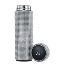 Load image into Gallery viewer, Sport Sterlling Creative Diamond Thermos Bottle Water Bottle Stainless Steel Smart Temperature Display Vacuum Flask Mug Gift for Men Women
