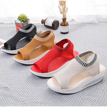 Load image into Gallery viewer, Sport Women's Comfortable Footwear Summer Platform Sandals Shoes Female Slip On Peep Toe Knitted Footwear Summer Sandals Women Shoes Female Slip On Elegant Sneakers
