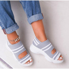 Load image into Gallery viewer, Sport Women's Comfortable Footwear Summer Platform Sandals Shoes Female Slip On Peep Toe Knitted Footwear Summer Sandals Women Shoes Female Slip On Elegant Sneakers
