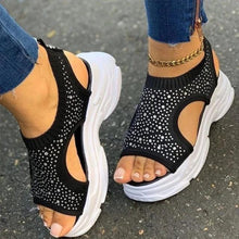 Load image into Gallery viewer, Sport Women's Comfortable Footwear Summer Platform Sandals Shoes Female Slip On Peep Toe Knitted Footwear Summer Sandals Women Shoes Female Slip On Elegant Sneakers
