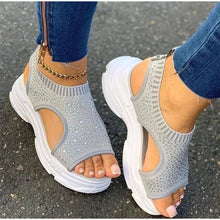 Load image into Gallery viewer, Sport Women's Comfortable Footwear Summer Platform Sandals Shoes Female Slip On Peep Toe Knitted Footwear Summer Sandals Women Shoes Female Slip On Elegant Sneakers

