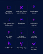 Load image into Gallery viewer, Sports Black Headphones Wireless Wearable Music Player Built-in Memory Sweatproof  WaterproofWireless Bluetooth Headphones 5.1 Gaming Headset In Ear HiFi Sports Noise Cancel Earphone For Smartphones LED Display For Sports Running Workout
