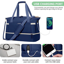 Load image into Gallery viewer, Sports Travel Duffel Bag with USB Charging Port
