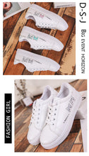 Load image into Gallery viewer, Spring Fashion Breathble Women Sneakers Leather Platform Shoes Women Lace Up Casual Shoes White Fashion Sneakers White PU Leather Platform Sneaker For Women Lace Up Walking Sneakers
