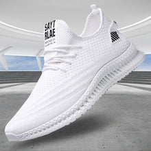 Load image into Gallery viewer, Spring New Men Sneakers White Fashion Flat Casual Mesh Breathable Walking Sneakers Lightweight Running Trainers Mesh Comfortable Sport Fashion Lace Up Mens Sneakers
