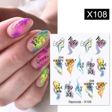 Load image into Gallery viewer, Spring Simple Green Theme Water Decal Sticker Flower Leaf Tree Summer Slider For Manicuring Nail Art Watermarks Art Decoration Manicure Tools Nail Watermark Decals iridescent Decoration Nail Self-Adhesive Decals Nail Stickers Water Transfer Fresh Nail
