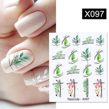 Load image into Gallery viewer, Spring Simple Green Theme Water Decal Sticker Flower Leaf Tree Summer Slider For Manicuring Nail Art Watermarks Art Decoration Manicure Tools Nail Watermark Decals iridescent Decoration Nail Self-Adhesive Decals Nail Stickers Water Transfer Fresh Nail
