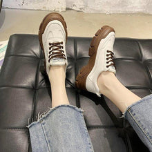 Load image into Gallery viewer, Spring Summer Lace-up White Women Flat Leather Shoes White Board Casual Shoes Women Sneakers Casual Everyday Walking Fashionable Shoes
