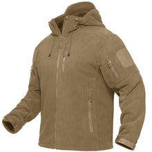 Load image into Gallery viewer, Spring Winter Fleece Jacket With Hood Mens Tactical Waterproof Fleece Jacket Hooded Jacket Mountain Windproof Ski Jackets Windbreaker Winter Warm Snow Coat Outdoor Windproof  Soft Work Lightweight Jacket
