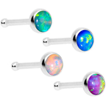 Load image into Gallery viewer, Multi Color 3mm Synthetic Opal Press Fit Nose Bone 4 Pack Set
