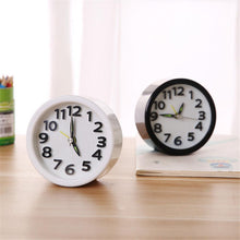 Load image into Gallery viewer, Square Round Small Alarm Clock Snooze Silent Sweeping Wake Up Table Clock Travel Alarm Clock Analog Small Simple Battery Operated Clock Non Ticking Alarm Clock Snooze Light Functions Bedside Table Clock  Battery Powered Compact Portable Travel Alarm Clock
