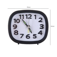 Load image into Gallery viewer, Square Round Small Alarm Clock Snooze Silent Sweeping Wake Up Table Clock Travel Alarm Clock Analog Small Simple Battery Operated Clock Non Ticking Alarm Clock Snooze Light Functions Bedside Table Clock  Battery Powered Compact Portable Travel Alarm Clock
