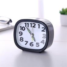 Load image into Gallery viewer, Square Round Small Alarm Clock Snooze Silent Sweeping Wake Up Table Clock Travel Alarm Clock Analog Small Simple Battery Operated Clock Non Ticking Alarm Clock Snooze Light Functions Bedside Table Clock  Battery Powered Compact Portable Travel Alarm Clock
