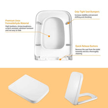 Load image into Gallery viewer, Square Toilet Seat with Grip-Tight Seat Bumpers

