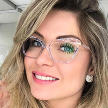 Load image into Gallery viewer, Square Women Reading Glasses Frame Crystal Multi-section  Optical Computer Glasses Square Design Reading Glasses For Women Light Blocking Computer Reader Glasses For Men And Women
