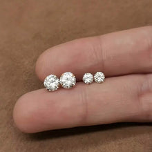 Load image into Gallery viewer, Stainless Steel 18K Gold Four-Claw Twisted Ball Zirconia Earrings
