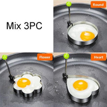 Load image into Gallery viewer, Stainless Steel 5 Style Fried Egg Pancake Shaper Omelet Mold Mould Frying Egg Cooking Tools Kitchen Accessories Gadget Rings Stainless Steel Fried Egg Ring Mold Omelette Pancake Rings Cute Shape Egg Mold Cooking Tools
