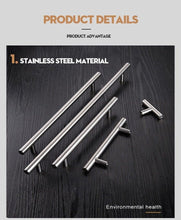 Load image into Gallery viewer, Stainless Steel Cabinet Handles Diameter 10mm Kitchen Door T Bar Straight Handle Pull Knobs Furniture Hardware European Bar Style Cabinet Pull
