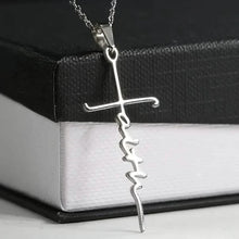 Load image into Gallery viewer, Stainless Steel Faith Word Church Prayer Religious Pendant Necklace
