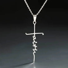 Load image into Gallery viewer, Stainless Steel Faith Word Church Prayer Religious Pendant Necklace
