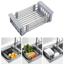 Load image into Gallery viewer, Stainless Steel Frame Drain Basket Telescopic Sink Frame
