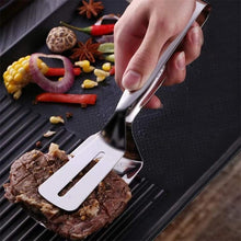 Load image into Gallery viewer, Stainless Steel Frying Shovel Clip Multifunctional Steak BBQ Tongs Pancake Fried Pizza Steak Fish Spatula Bread Kitchen Tool Stainless Steel Cooking Tongs Multifunctional Kitchen Tongs for Making Salads and Flipping Steak Clamps

