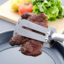Load image into Gallery viewer, Stainless Steel Frying Shovel Clip Multifunctional Steak BBQ Tongs Pancake Fried Pizza Steak Fish Spatula Bread Kitchen Tool Stainless Steel Cooking Tongs Multifunctional Kitchen Tongs for Making Salads and Flipping Steak Clamps

