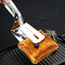 Load image into Gallery viewer, Stainless Steel Frying Shovel Clip Multifunctional Steak BBQ Tongs Pancake Fried Pizza Steak Fish Spatula Bread Kitchen Tool Stainless Steel Cooking Tongs Multifunctional Kitchen Tongs for Making Salads and Flipping Steak Clamps
