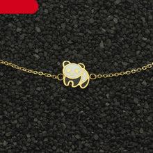 Load image into Gallery viewer, Stainless Steel Gold Cute Panda Cuff Bracelet Women Fashion Jewelry Animal Charm Panda Bracelet For Women Sterling Silver Panda Bracelets Cute Animal Jewelry Gifts For Women Girls
