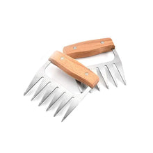 Load image into Gallery viewer, Stainless Steel Meat-Shredding Claws with Wooden Handle

