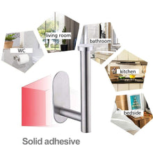 Load image into Gallery viewer, Stainless Steel Nail-free Wall Mounted Toilet Paper Holder Kitchen Tissue Paper Holder Toilet Roll Dispenser For Bathroom Toilet Paper Holder Toilet Paper roll Holder Self Adhesive+Super Glue  Stainless Steel No Drilling For Bathroom Bedroom Kitchen

