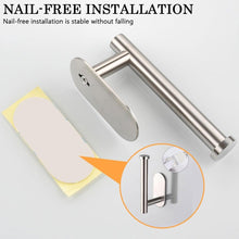 Load image into Gallery viewer, Stainless Steel Nail-free Wall Mounted Toilet Paper Holder Kitchen Tissue Paper Holder Toilet Roll Dispenser For Bathroom Toilet Paper Holder Toilet Paper roll Holder Self Adhesive+Super Glue  Stainless Steel No Drilling For Bathroom Bedroom Kitchen
