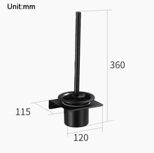 Load image into Gallery viewer, Stainless Steel Toilet Brush Holder Black Wall Mounted Toilet Bowl Brush Holder For Bathroom Cleaning Kit
