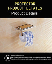 Load image into Gallery viewer, Stainless Steel Toilet Paper Holder Bathroom Wall Mount Paper Phone Holder Shelf Towel Roll Shelf Accessories Bathroom Tissue Roll Holder With Phone Shelf Stainless Steel Tissue Paper Dispenser Brushed Finished Wall Mount
