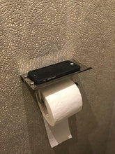 Load image into Gallery viewer, Stainless Steel Toilet Paper Holder Bathroom Wall Mount WC Paper Phone Holder Shelf Towel Roll shelf Accessories Toilet Paper Holder With Phone Shelf Aluminum Bathroom Accessories Tissue Roll Dispenser Storage Rack, Wall Mounted Modern Paper Towel Adapter
