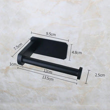 Load image into Gallery viewer, Stainless Steel Wall Toilet Paper Roll Holder Black Silver Self Adhesive Toilet Paper Holder for Bathroom Stick Wall Towel Rack
