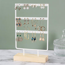 Load image into Gallery viewer, Stand Jewelry Display Organizer Earrings Pendants Bracelets Jewelry Holder With Wooden Base Earrings Storage Rack Metal Jewelry Storage Stand Necklace Rack Ornaments Display Stand Shopping Earring Stand
