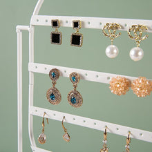 Load image into Gallery viewer, Stand Jewelry Display Organizer Earrings Pendants Bracelets Jewelry Holder With Wooden Base Earrings Storage Rack Metal Jewelry Storage Stand Necklace Rack Ornaments Display Stand Shopping Earring Stand

